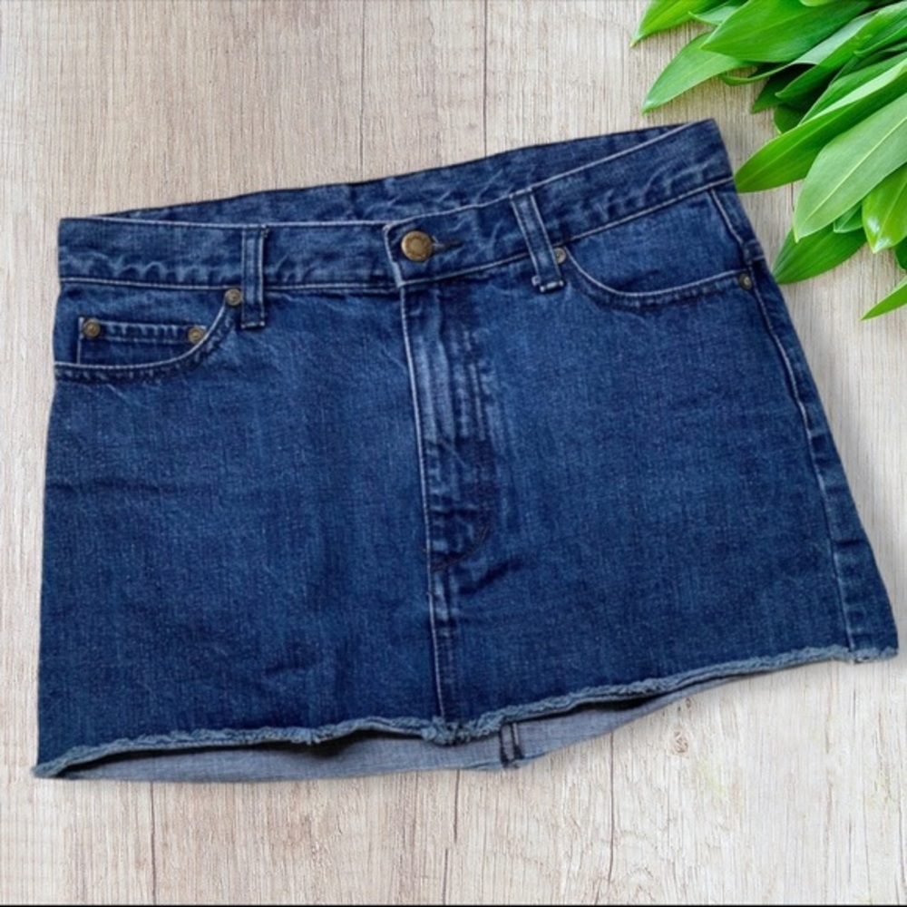 Free People Denim Jean Blue Mini Skirt Size 0 - Picture 1 of 9